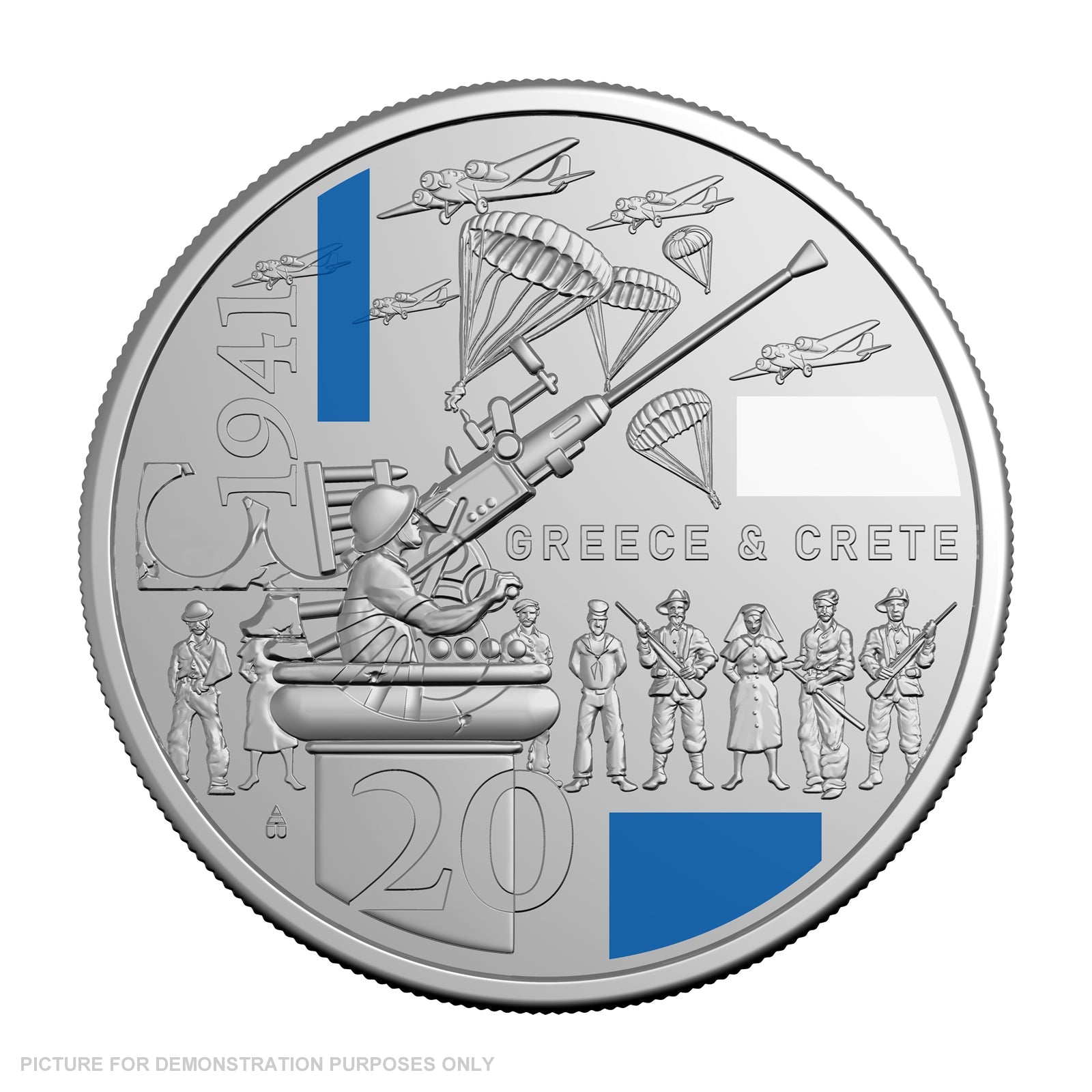 2026 20c Coloured Uncirculated - 1941 Service Amid Strife - Greece and Crete